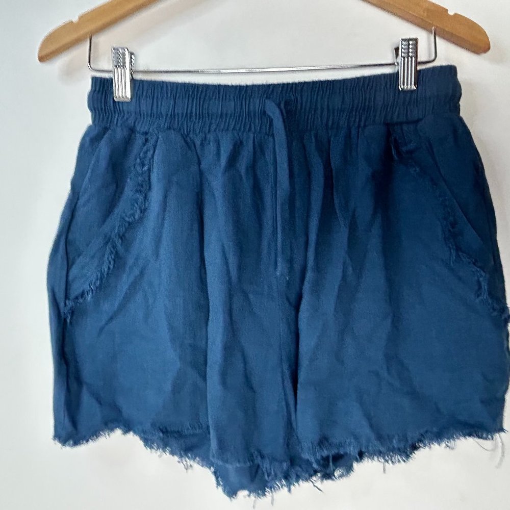 Umgee Dark Blue Linen Shorts‎ Small
